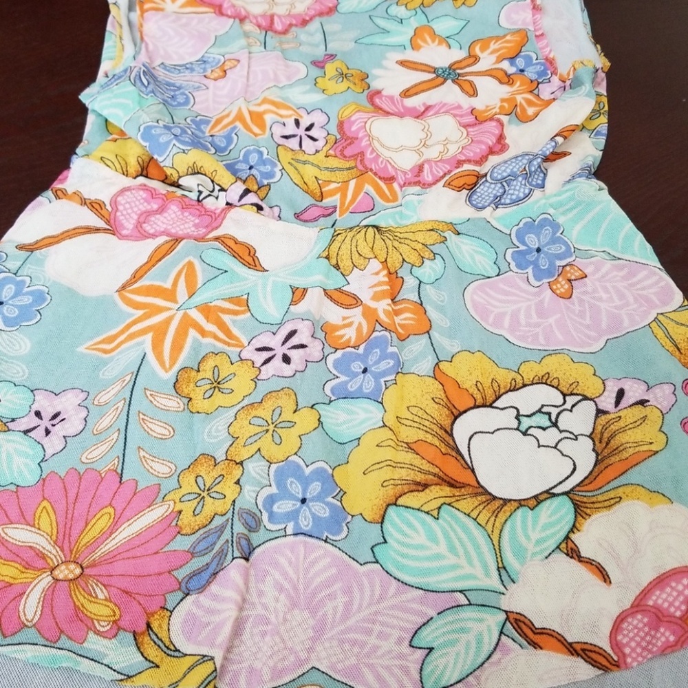 Anthropologie Stitched Heart Floral Top sz xs - Picture 5 of 5